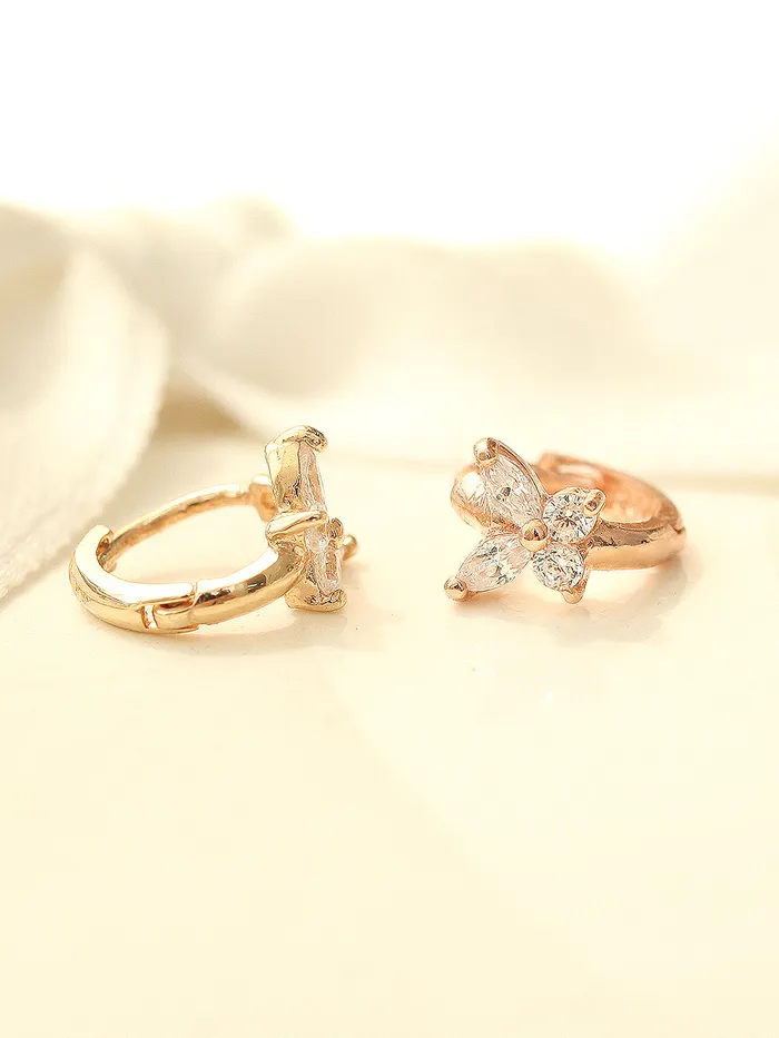 MinimalBijoux Earrings 14K Gold Mini Cubic Butterfly Hoop Earring