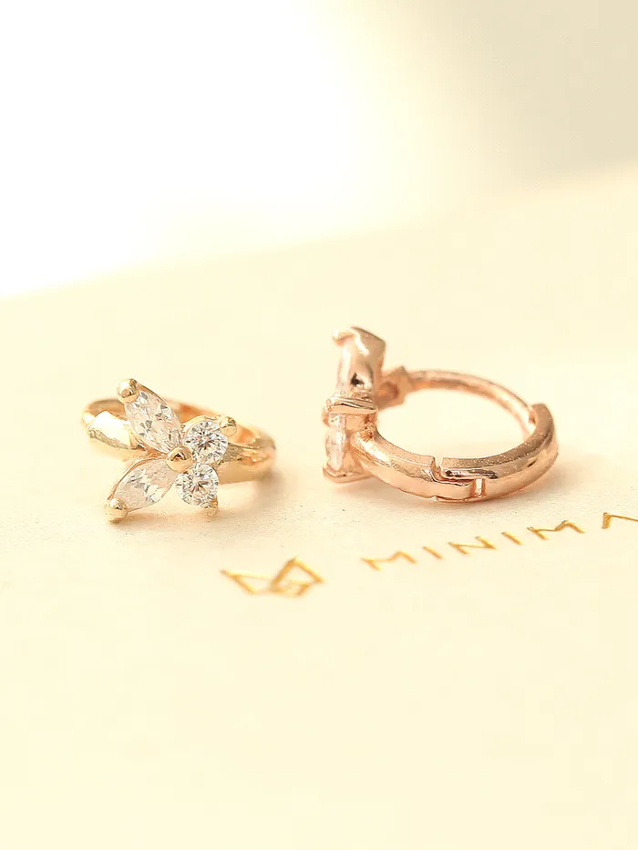 MinimalBijoux Earrings 14K Gold Mini Cubic Butterfly Hoop Earring