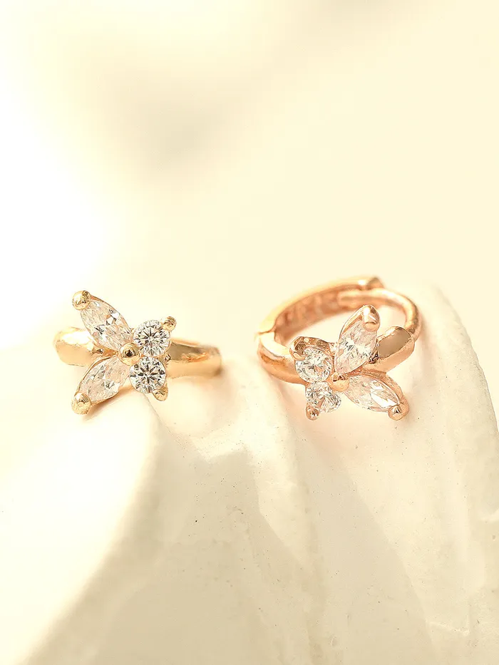 MinimalBijoux Earrings 14K Gold Mini Cubic Butterfly Hoop Earring