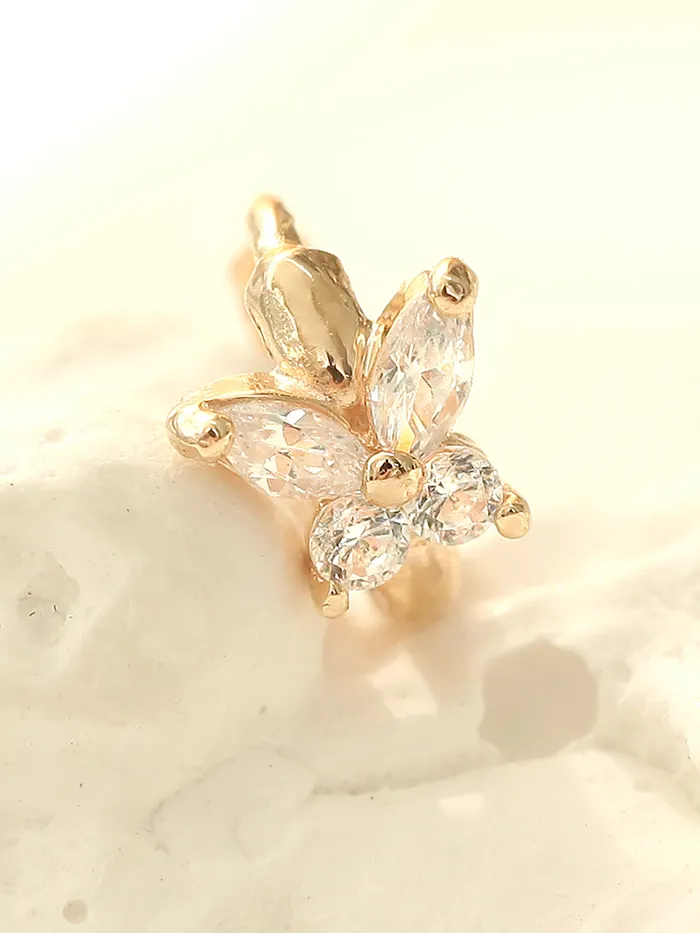 MinimalBijoux Earrings 14K Gold Mini Cubic Butterfly Hoop Earring