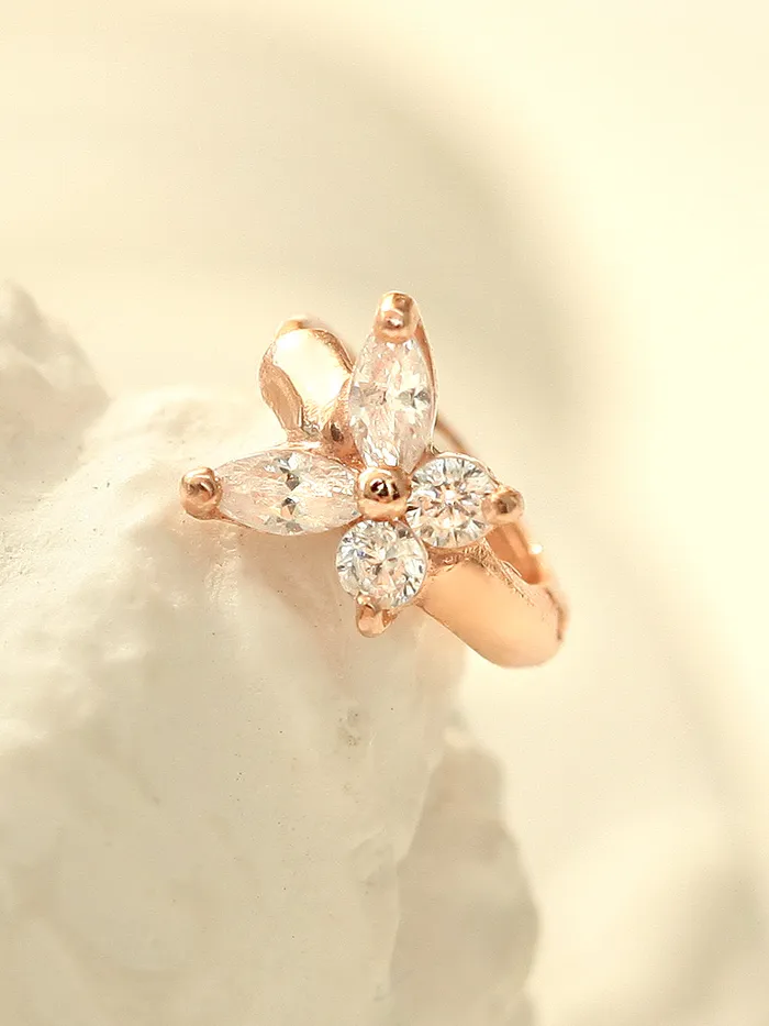 MinimalBijoux Earrings 14K Gold Mini Cubic Butterfly Hoop Earring