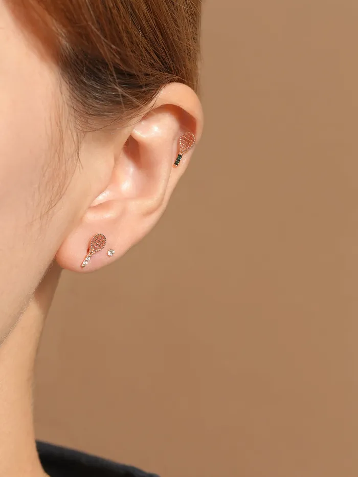 MinimalBijoux Earrings 14K Gold Tennis Cartilage Earring 18G