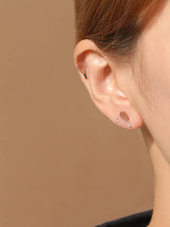 MinimalBijoux Earrings 14K Gold Tennis Cartilage Earring 18G