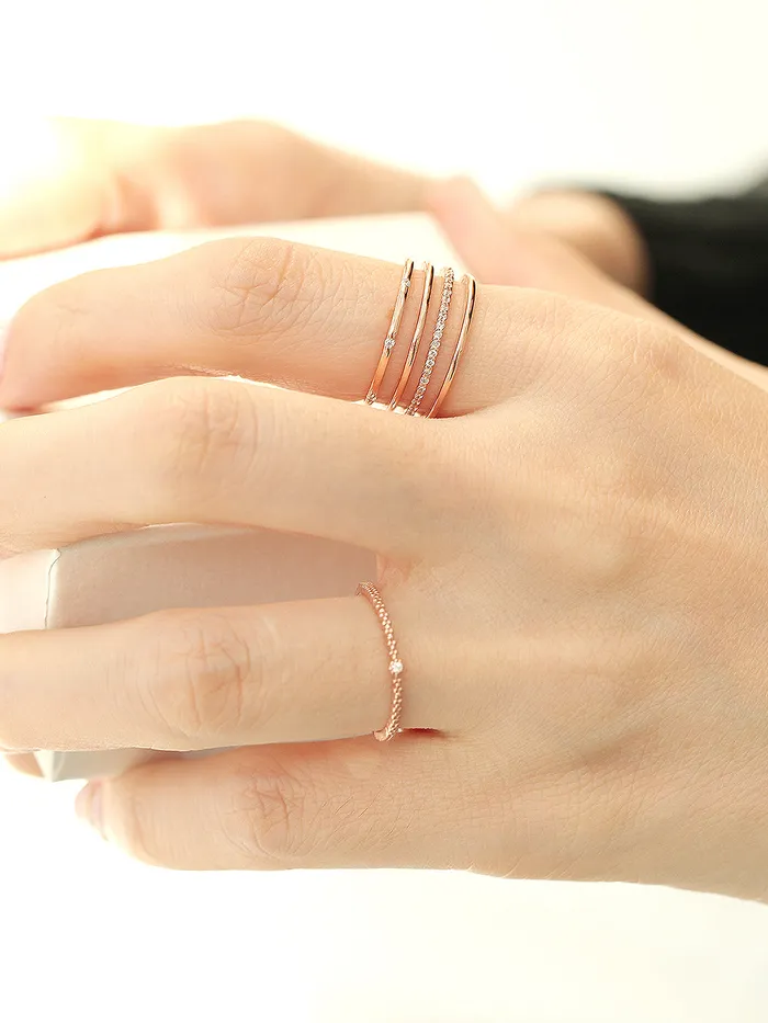 MinimalBijoux PreStyled Sets 14K 18K Gold Mini Cubic Ball Ring