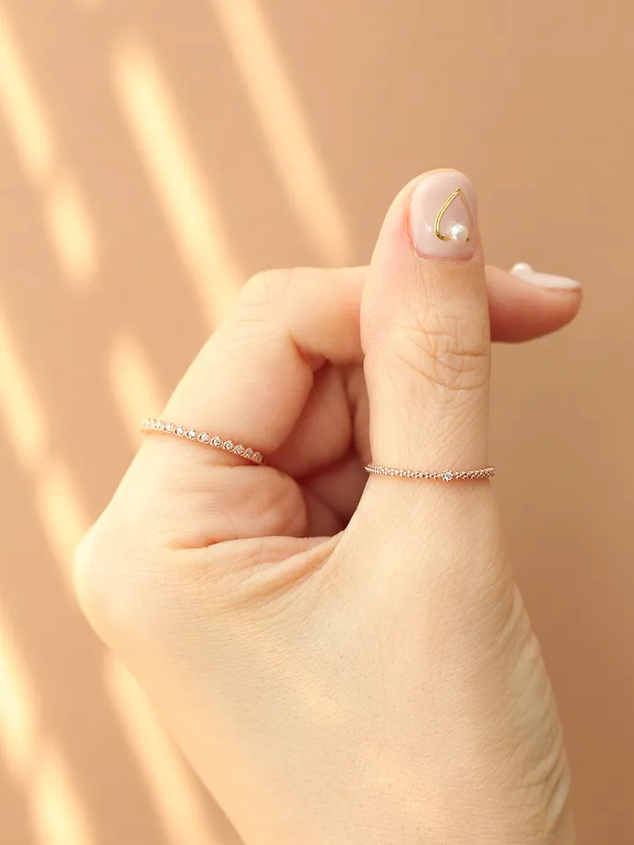 MinimalBijoux PreStyled Sets 14K 18K Gold Mini Cubic Ball Ring