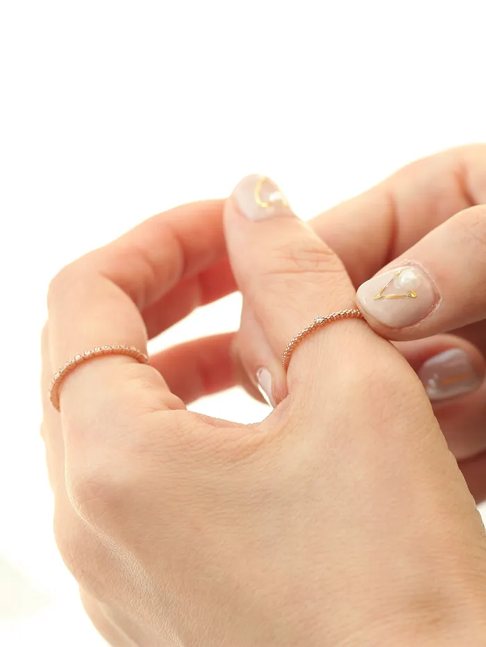MinimalBijoux PreStyled Sets 14K 18K Gold Mini Cubic Ball Ring