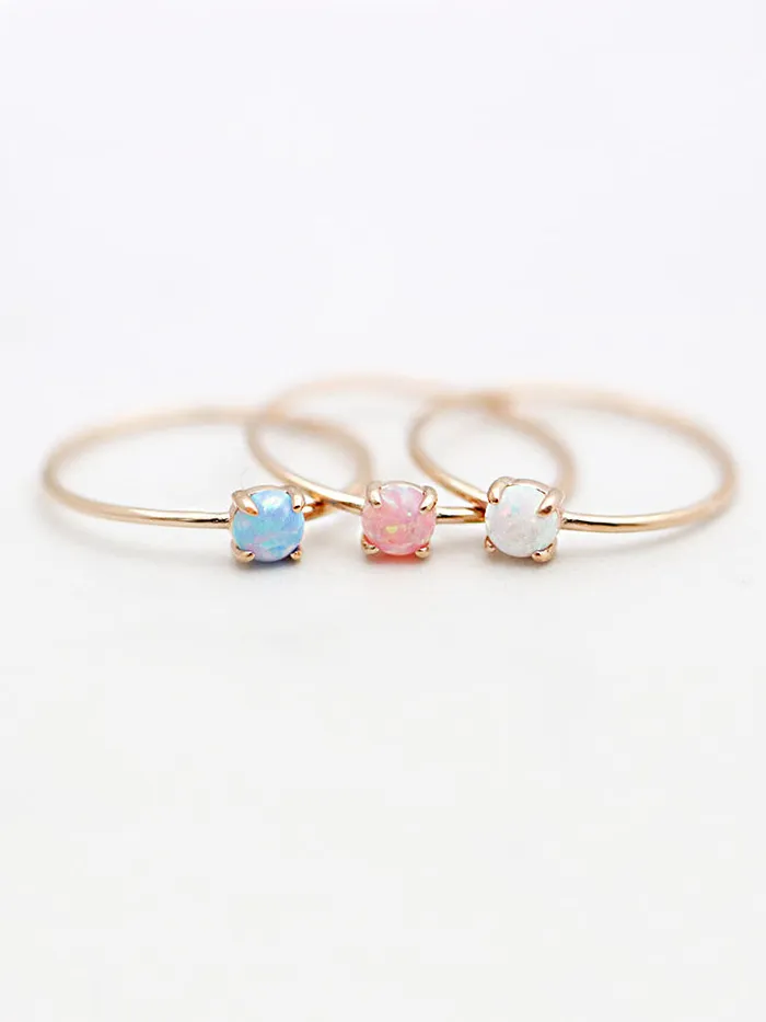 MinimalBijoux Rings 925 Silver Delicate Opal Ring