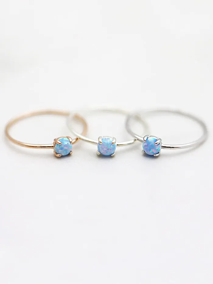 MinimalBijoux Rings 925 Silver Delicate Opal Ring