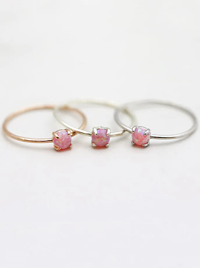 MinimalBijoux Rings 925 Silver Delicate Opal Ring