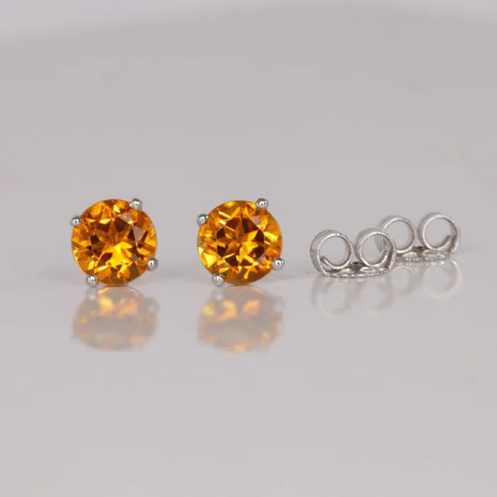 Moriartys Gem Art Earrings 14K White Gold Citrine Earrings 109 Carats