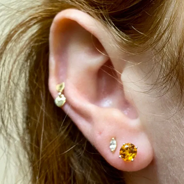 Moriartys Gem Art Earrings 14K White Gold Citrine Earrings 109 Carats
