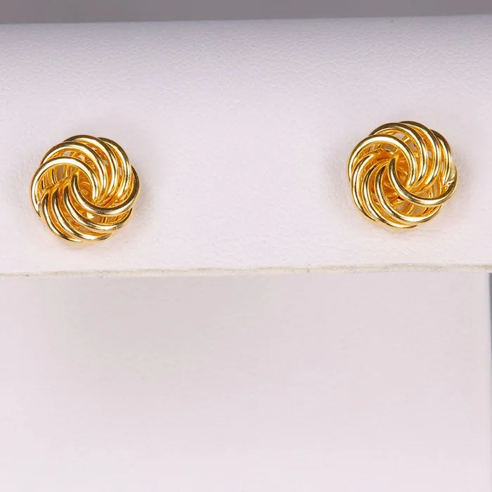 Moriartys Gem Art Earrings 14K Yellow Gold Small Knot Earrings