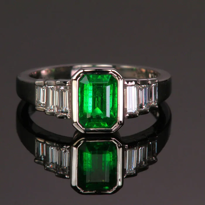 Moriartys Gem Art Platinum Emerald and Diamond Ring 10 Carats Designed by Christopher Michael Rings