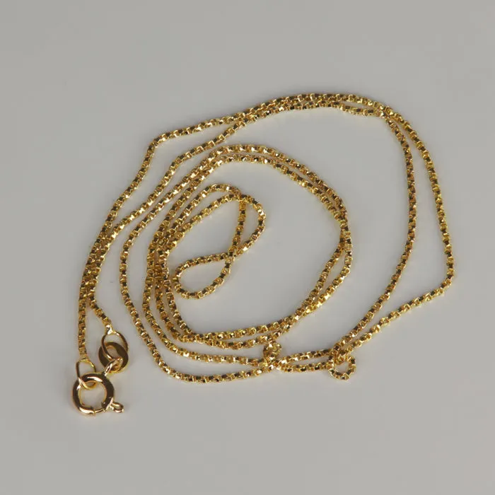 Moriartys Gem Art PreStyled Sets 14K Yellow Gold Twisted Box Link Chain 16