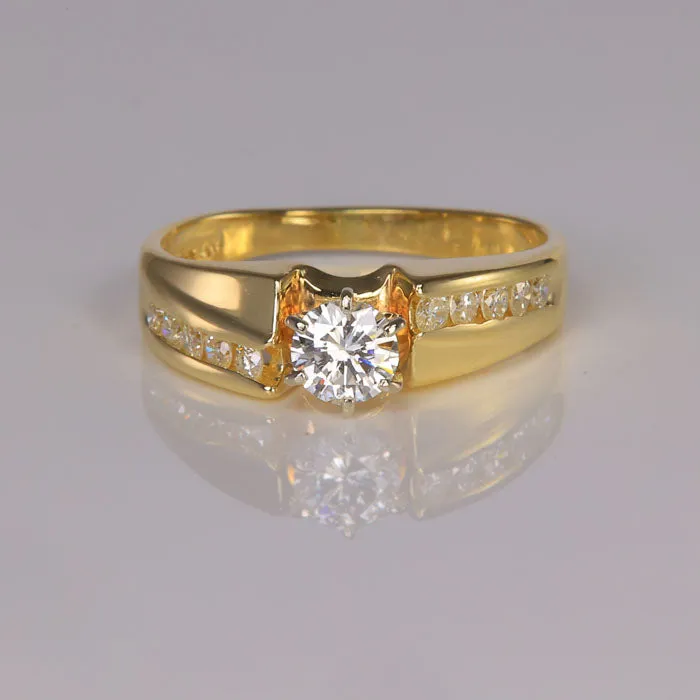 Moriartys Gem Art Rings 14K Yellow Gold Fine Diamond Ring 70 Carats Total Moriartys Gem Art Rings 14K Yellow Gold Fine Diamond Ring 70 Carats Total