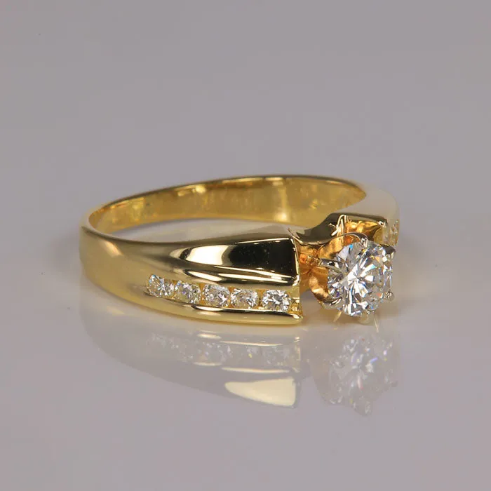 Moriartys Gem Art Rings 14K Yellow Gold Fine Diamond Ring 70 Carats Total