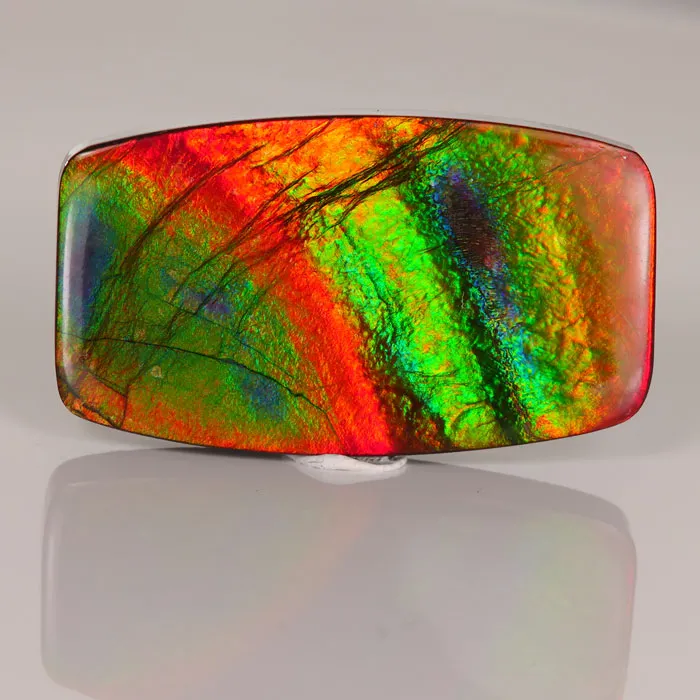 Moriartys Gem Art Rings Cushion Cut Cabochon Ammolite Gemstone 4475