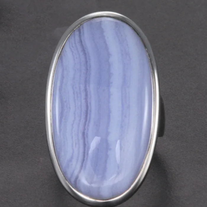 Moriartys Gem Art Rings Sterling Silver Blue Lace Agate
