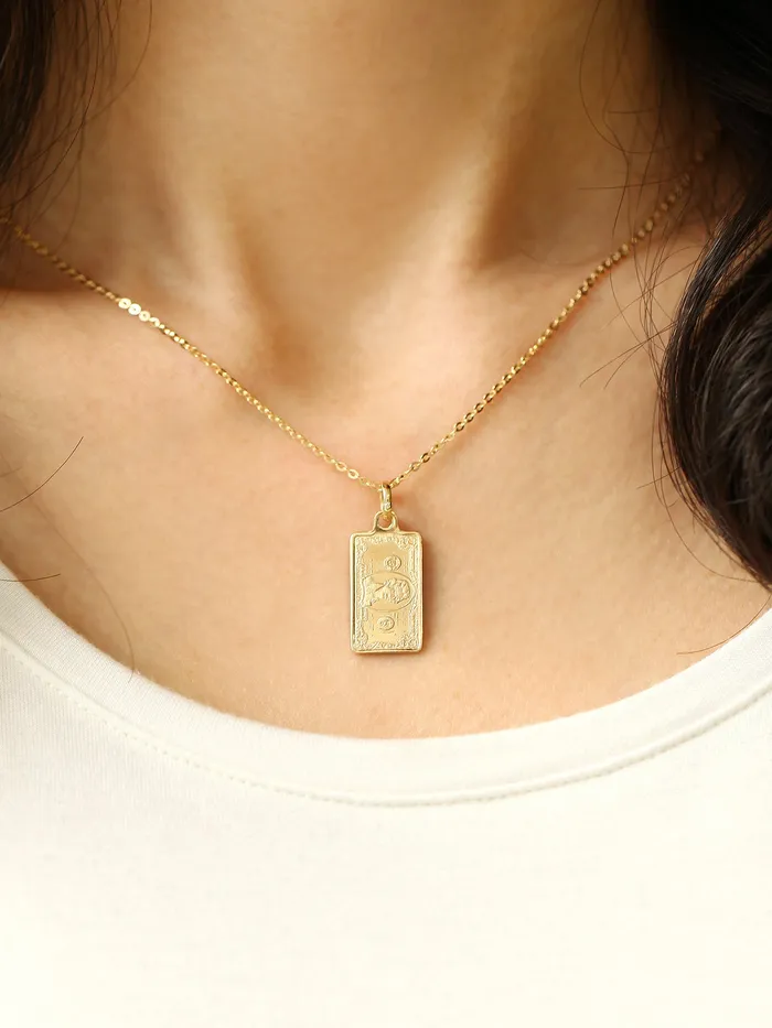 Necklaces 14K Gold 2 Dollar Necklace MinimalBijoux