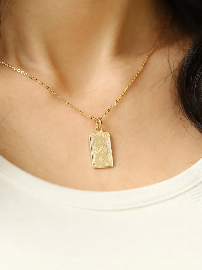 Necklaces 14K Gold 2 Dollar Necklace MinimalBijoux