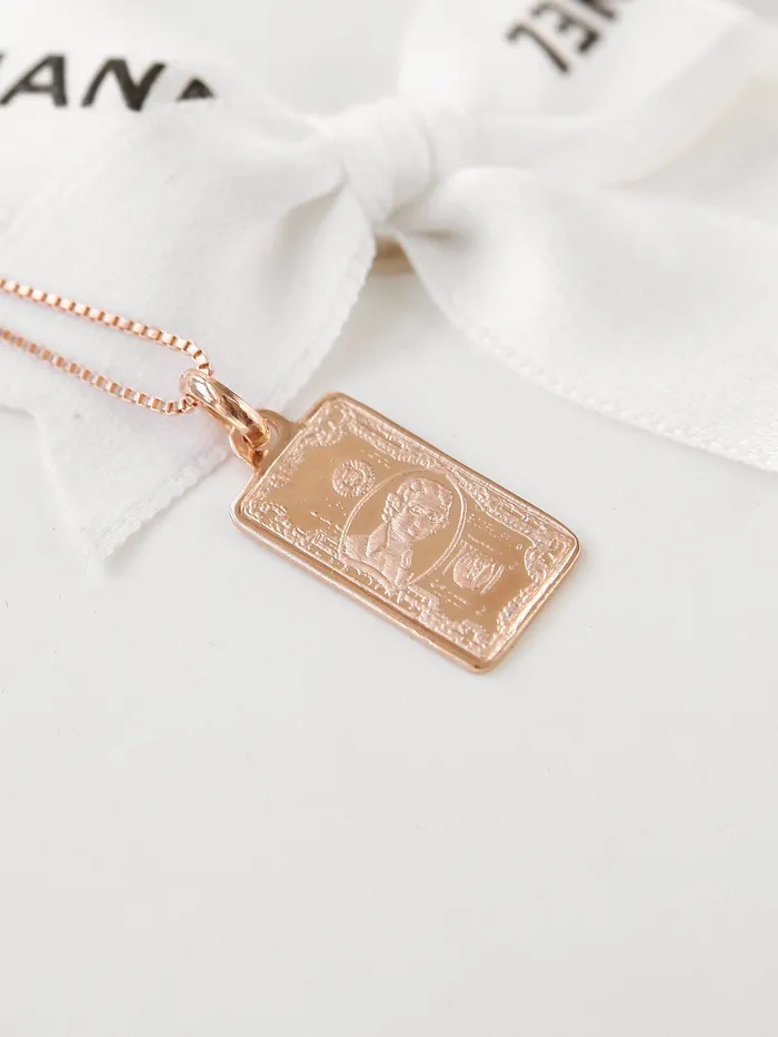 Necklaces 14K Gold 2 Dollar Necklace MinimalBijoux