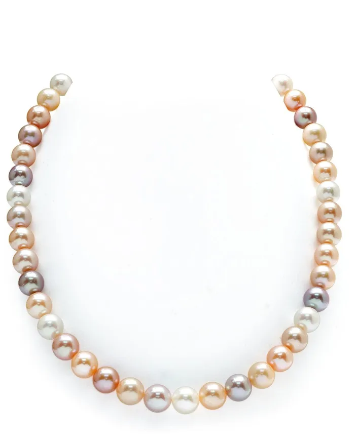 Necklaces 8595mm Freshwater Multicolor Pearl Necklace AAA Quality SPT