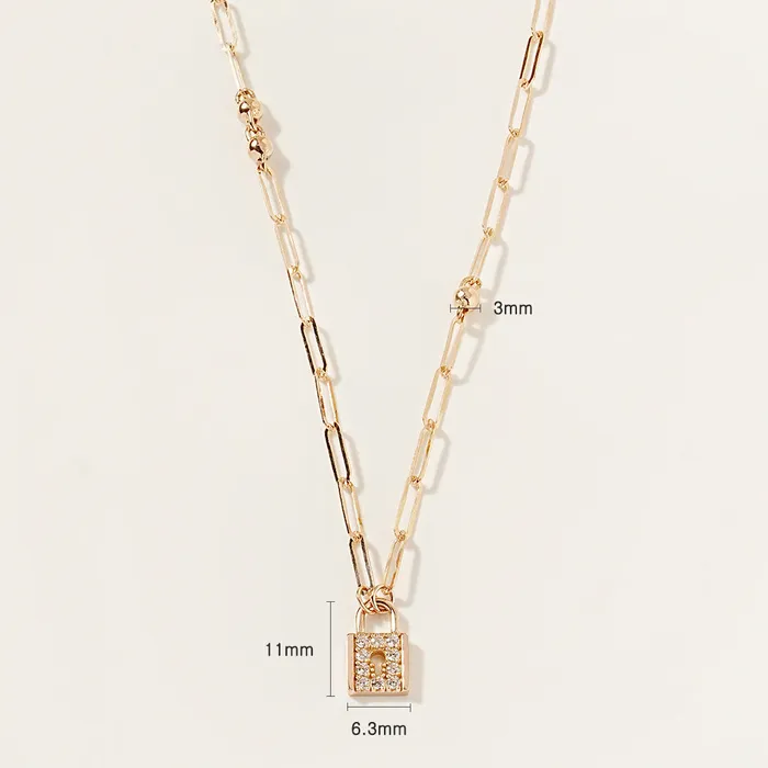 Necklaces MinimalBijoux 14K 18K Gold Unique Love Lock Necklace