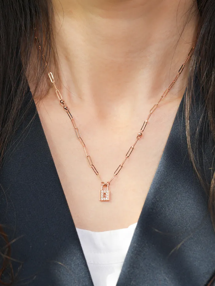 Necklaces MinimalBijoux 14K 18K Gold Unique Love Lock Necklace