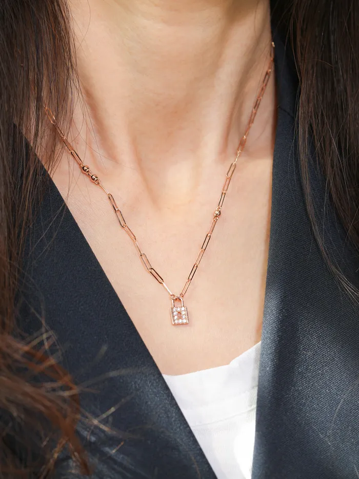 Necklaces MinimalBijoux 14K 18K Gold Unique Love Lock Necklace