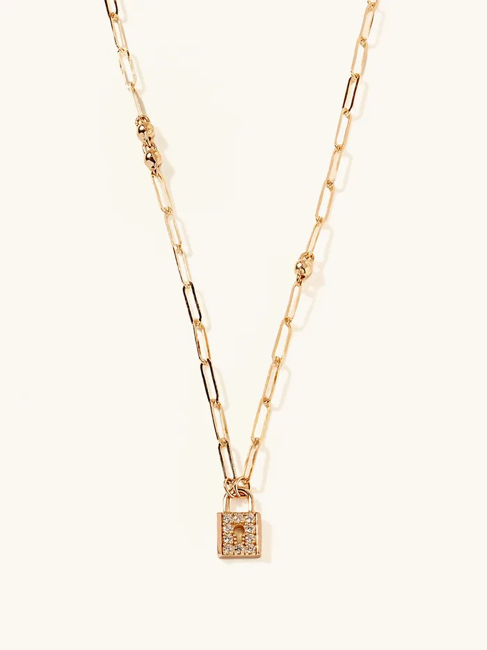 Necklaces MinimalBijoux 14K 18K Gold Unique Love Lock Necklace