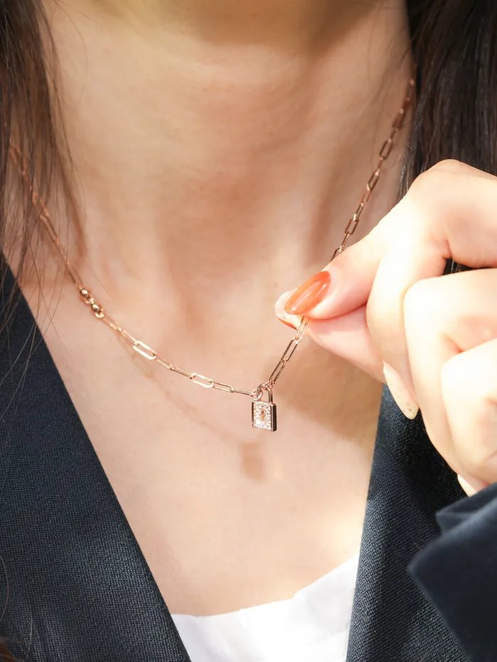 Necklaces MinimalBijoux 14K 18K Gold Unique Love Lock Necklace