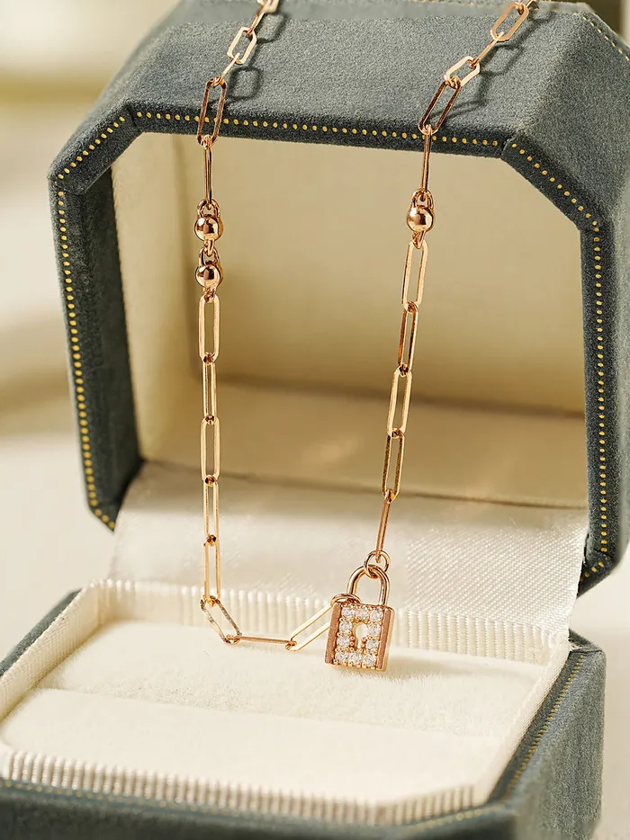Necklaces MinimalBijoux 14K 18K Gold Unique Love Lock Necklace
