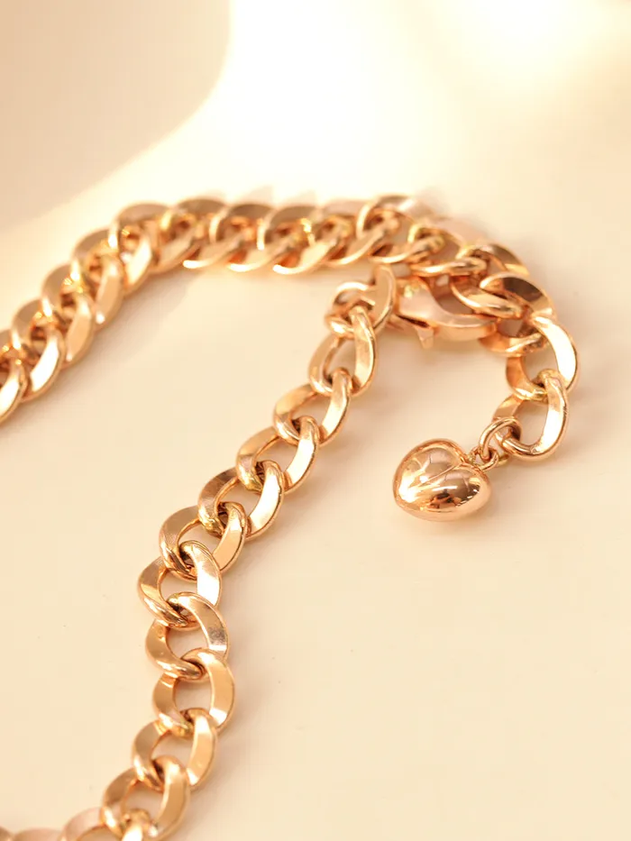 Necklaces MinimalBijoux 14K Gold Hollow Curved Chain Anklet M