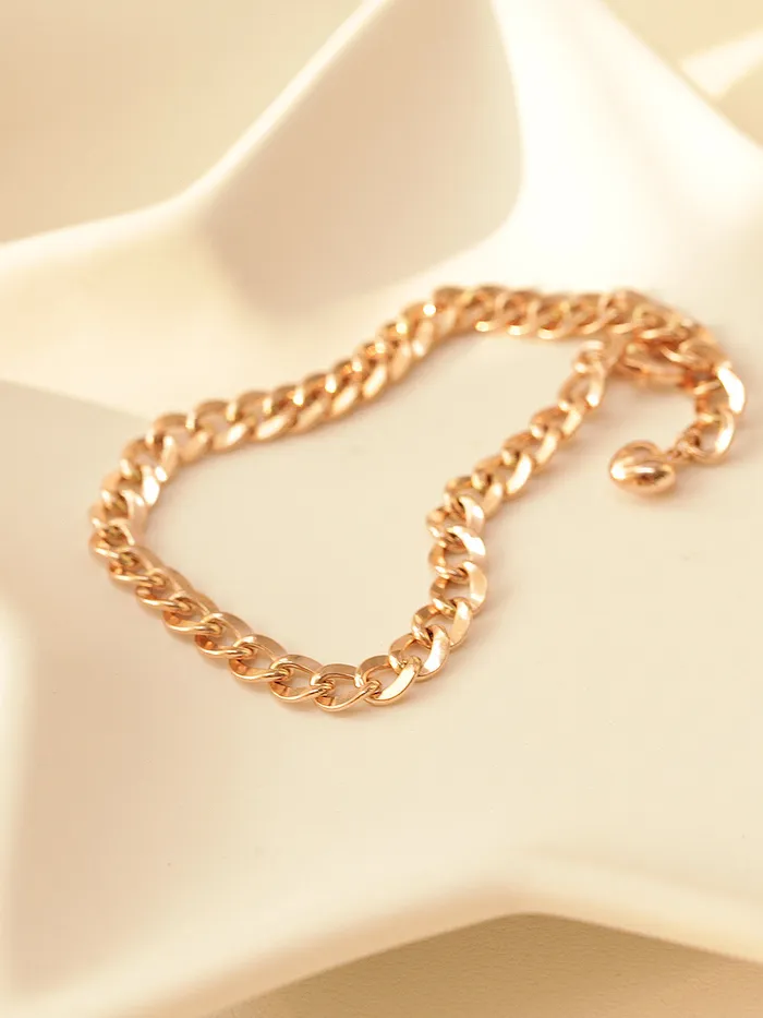 Necklaces MinimalBijoux 14K Gold Hollow Curved Chain Anklet M