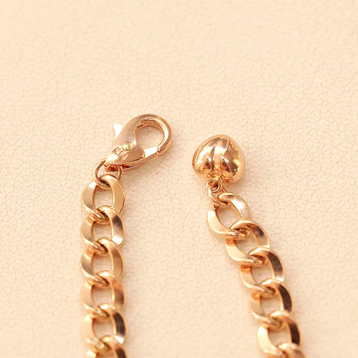 Necklaces MinimalBijoux 14K Gold Hollow Curved Chain Anklet M