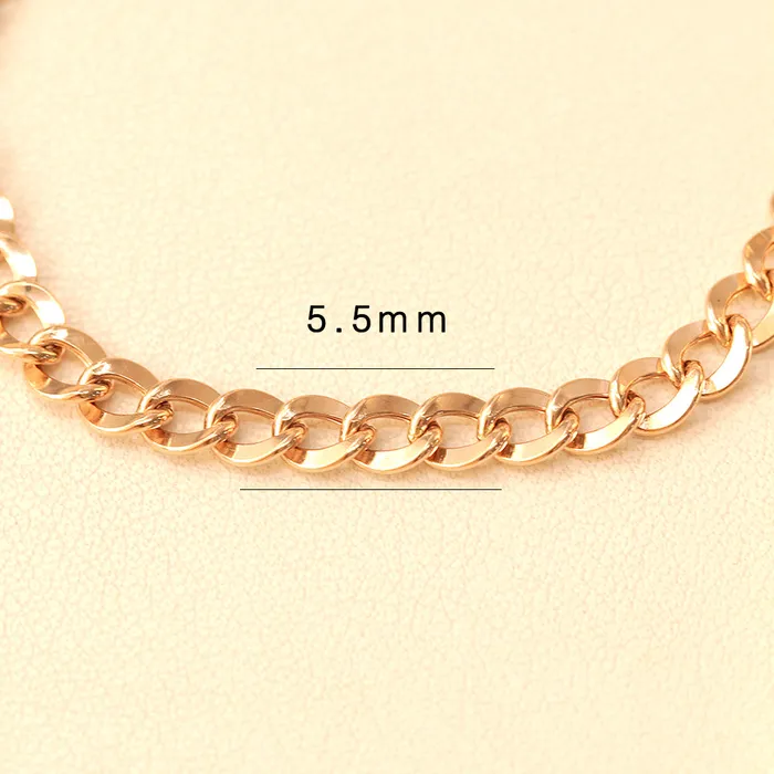 Necklaces MinimalBijoux 14K Gold Hollow Curved Chain Anklet M