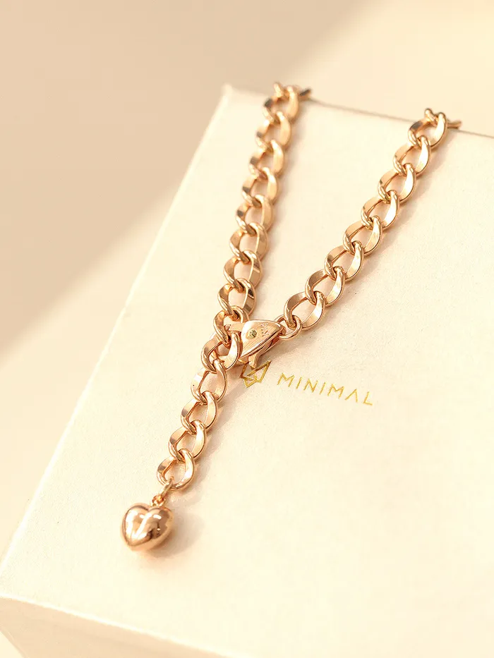 Necklaces MinimalBijoux 14K Gold Hollow Curved Chain Anklet M
