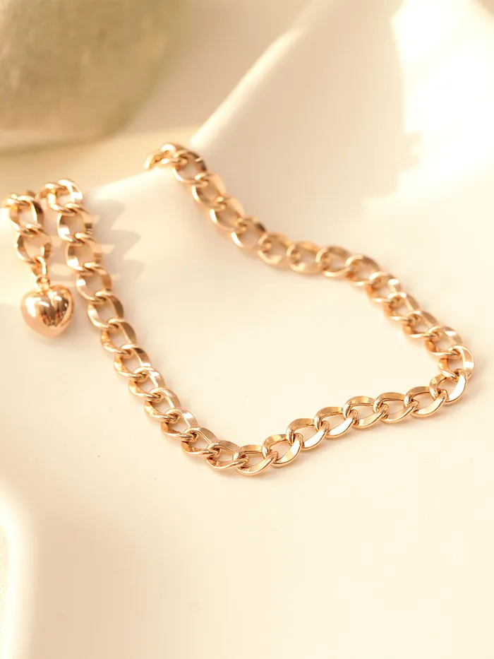 Necklaces MinimalBijoux 14K Gold Hollow Curved Chain Anklet M