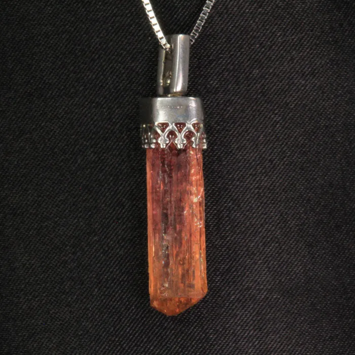 Necklaces Moriartys Gem Art Sterling SIlver Imperial Topaz Crystal Pendant
