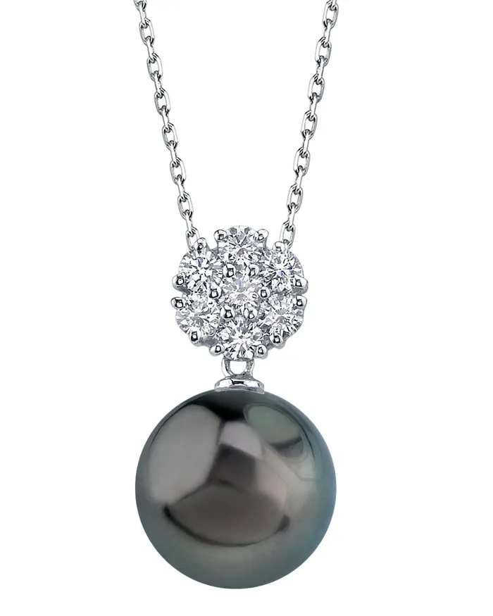 Necklaces SPT Tahitian South Sea Pearl Diamond Alison Pendant