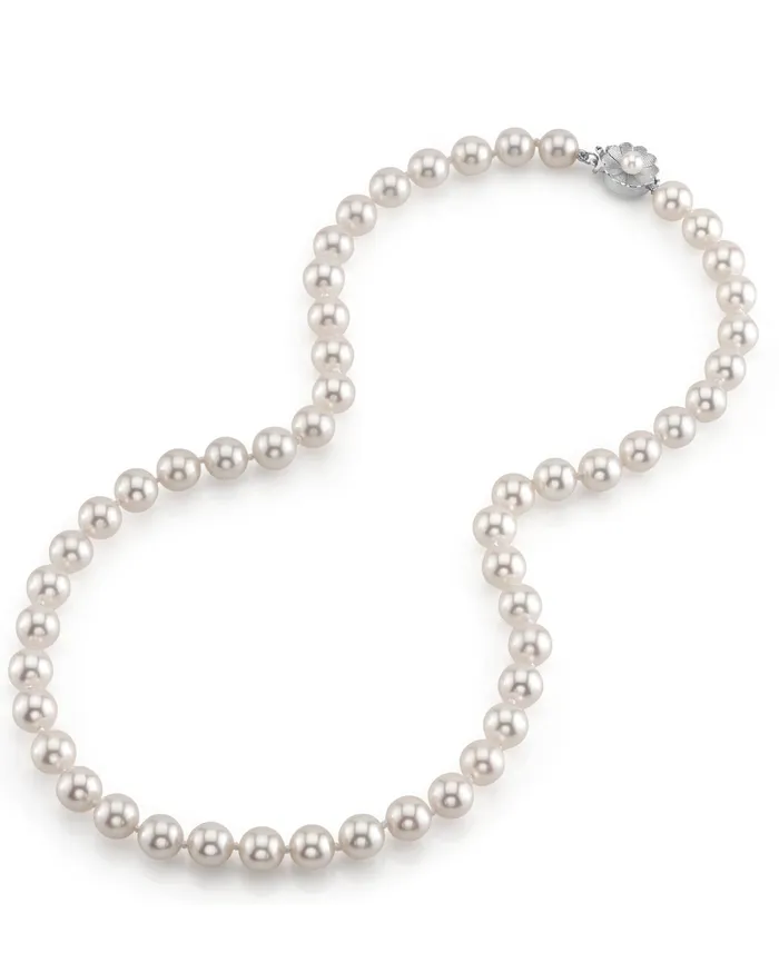 Necklaces White Hanadama Japanese Akoya Pearl Necklace 7580mm SPT