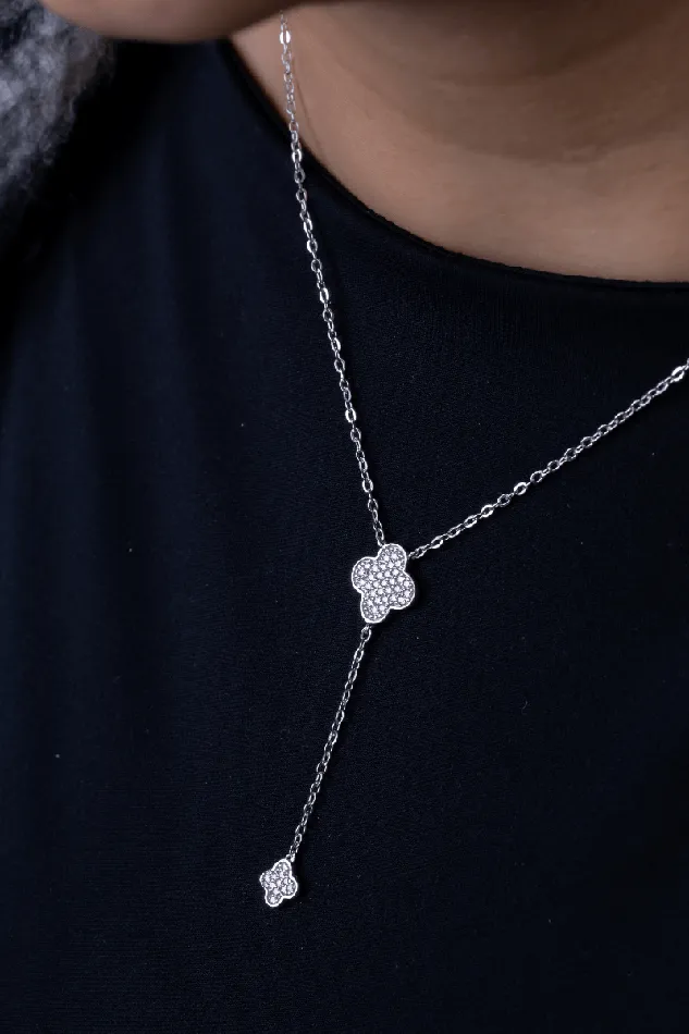 Necklaces Zircon Flower 04 Necklace KOAY Silver Store