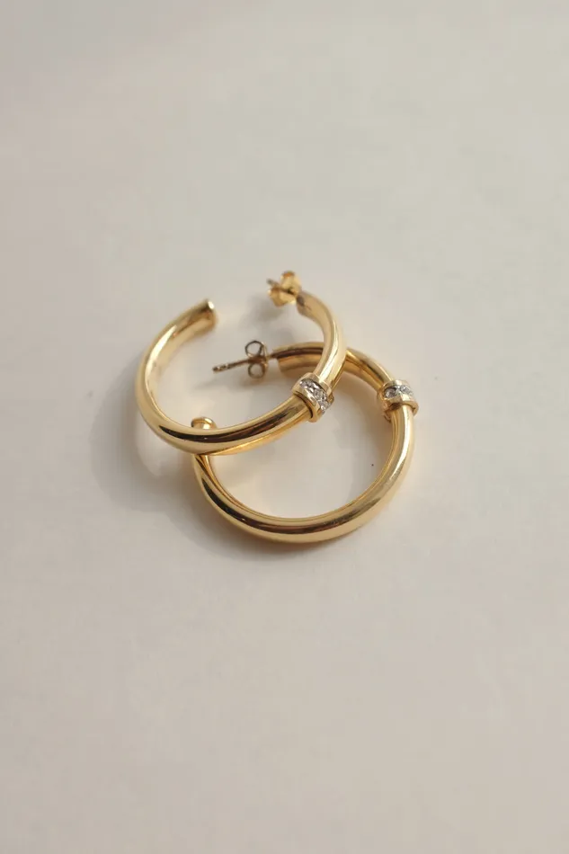 PreStyled Sets collectionno2 VINTAGE GOLD PLATED RHINESTONES HOOPS