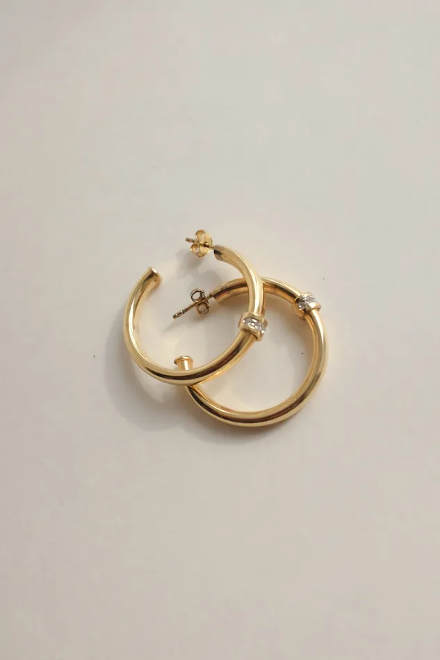 PreStyled Sets collectionno2 VINTAGE GOLD PLATED RHINESTONES HOOPS PreStyled Sets collectionno2 VINTAGE GOLD PLATED RHINESTONES HOOPS