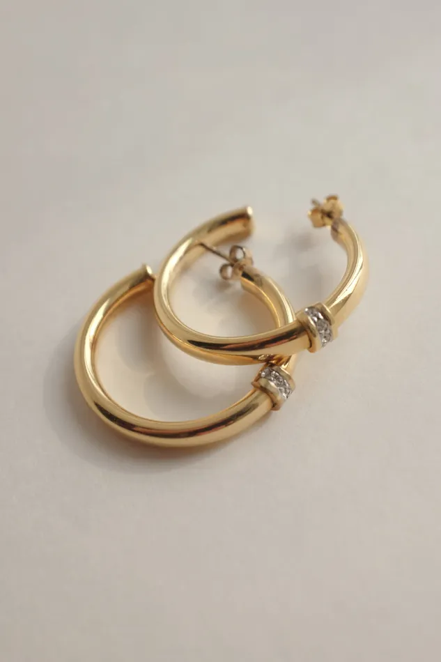 PreStyled Sets collectionno2 VINTAGE GOLD PLATED RHINESTONES HOOPS PreStyled Sets collectionno2 VINTAGE GOLD PLATED RHINESTONES HOOPS