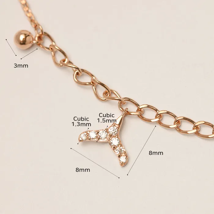 PreStyled Sets MinimalBijoux 14K 18K Gold Lucky Whale Tale Anklet