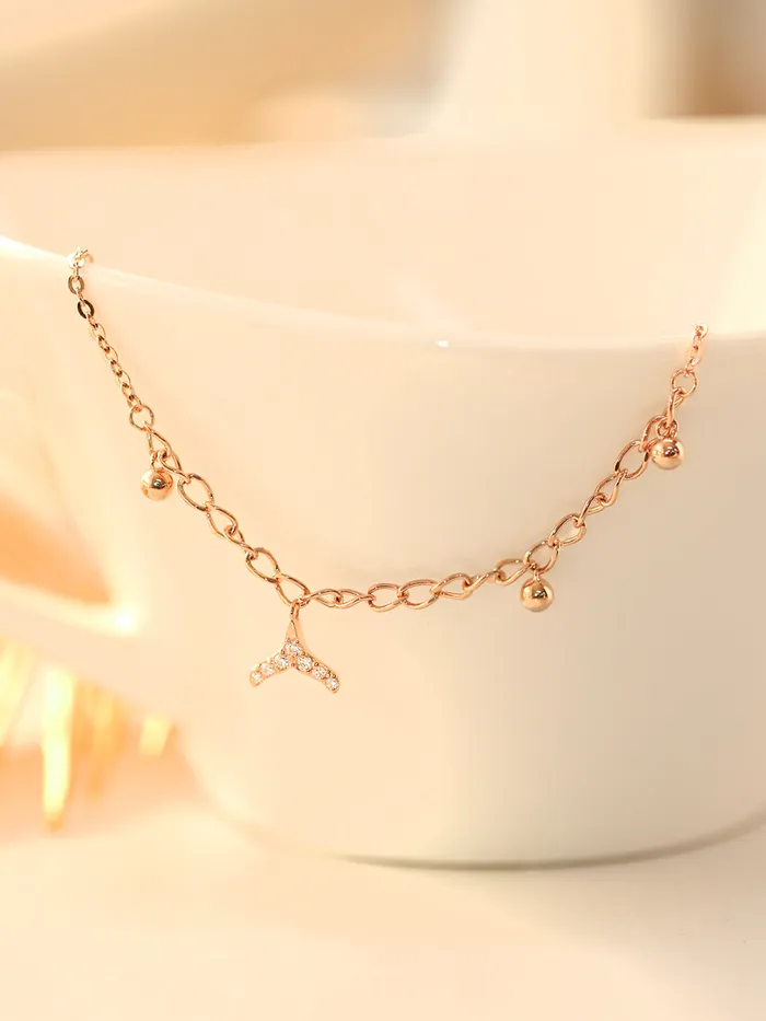 PreStyled Sets MinimalBijoux 14K 18K Gold Lucky Whale Tale Anklet