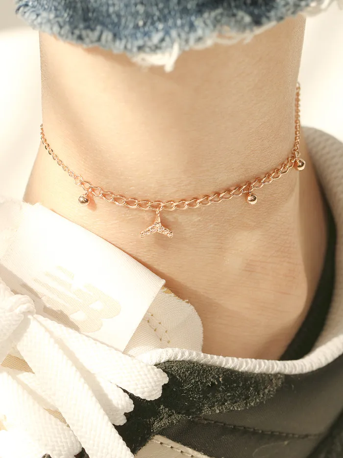 PreStyled Sets MinimalBijoux 14K 18K Gold Lucky Whale Tale Anklet