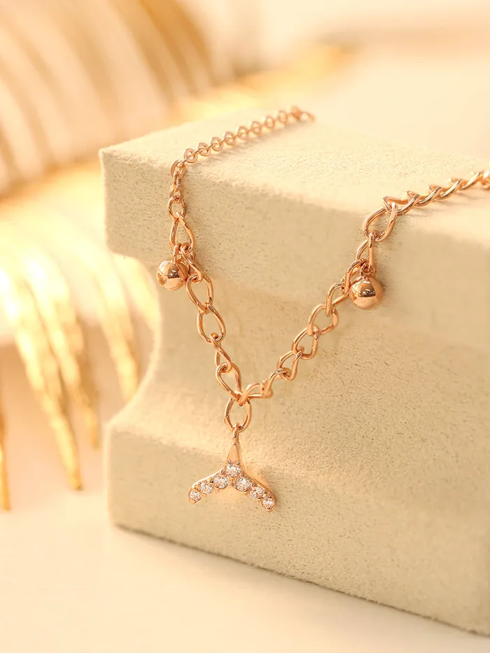 PreStyled Sets MinimalBijoux 14K 18K Gold Lucky Whale Tale Anklet