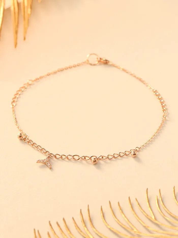 PreStyled Sets MinimalBijoux 14K 18K Gold Lucky Whale Tale Anklet